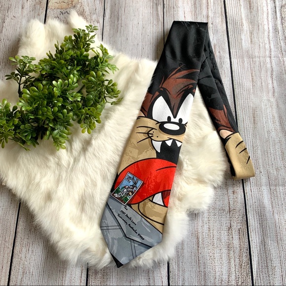 Warner Bros. Other - Vintage Looney Tunes Stamp Tasmanian Devil Tie